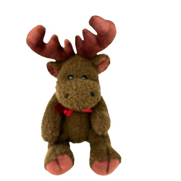 Vintage Lexin Nice Stuff Reindeer Moose Elk Plush Brown Jointed Stuffed Toy 13" - Picture 5 of 11
